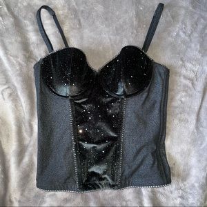 Victoria’s Secret Black Velvet Corset - 34B